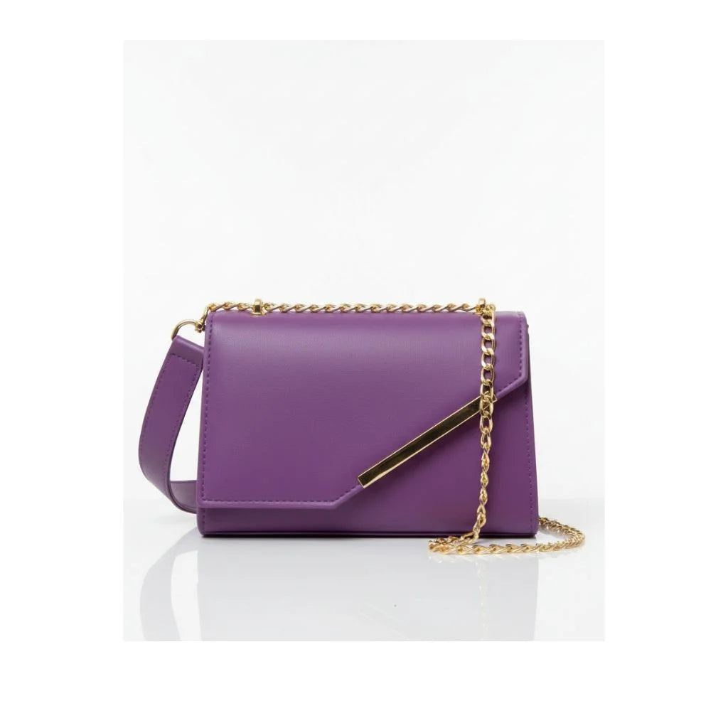 Sleek Chain Flap Crossbody