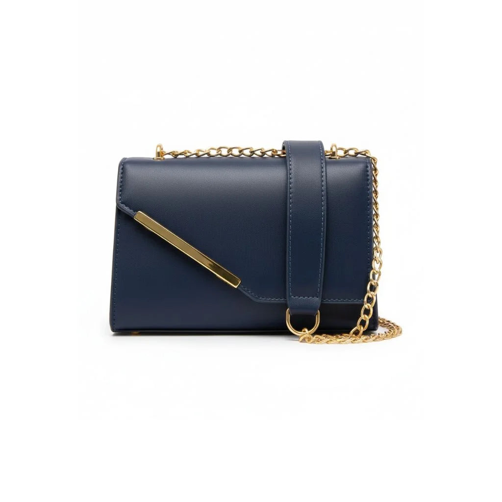 Sleek Chain Flap Crossbody