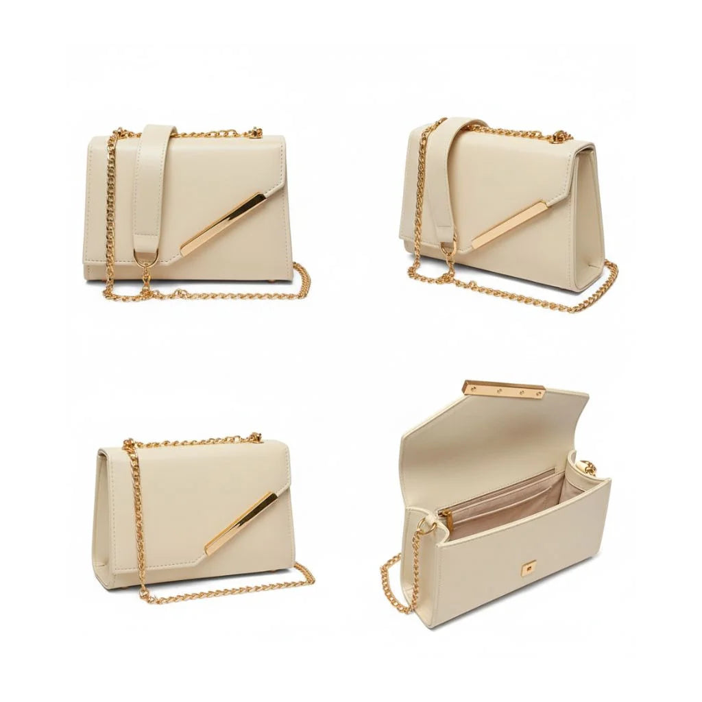 Sleek Chain Flap Crossbody