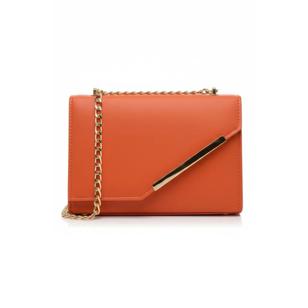 Sleek Chain Flap Crossbody