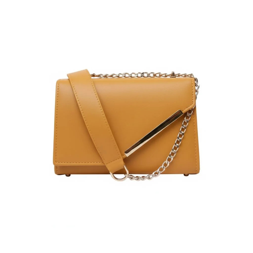 Sleek Chain Flap Crossbody