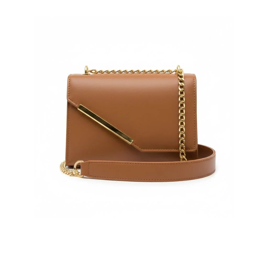 Sleek Chain Flap Crossbody