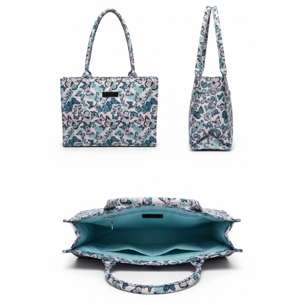 Azure Bloom Fabric Tote