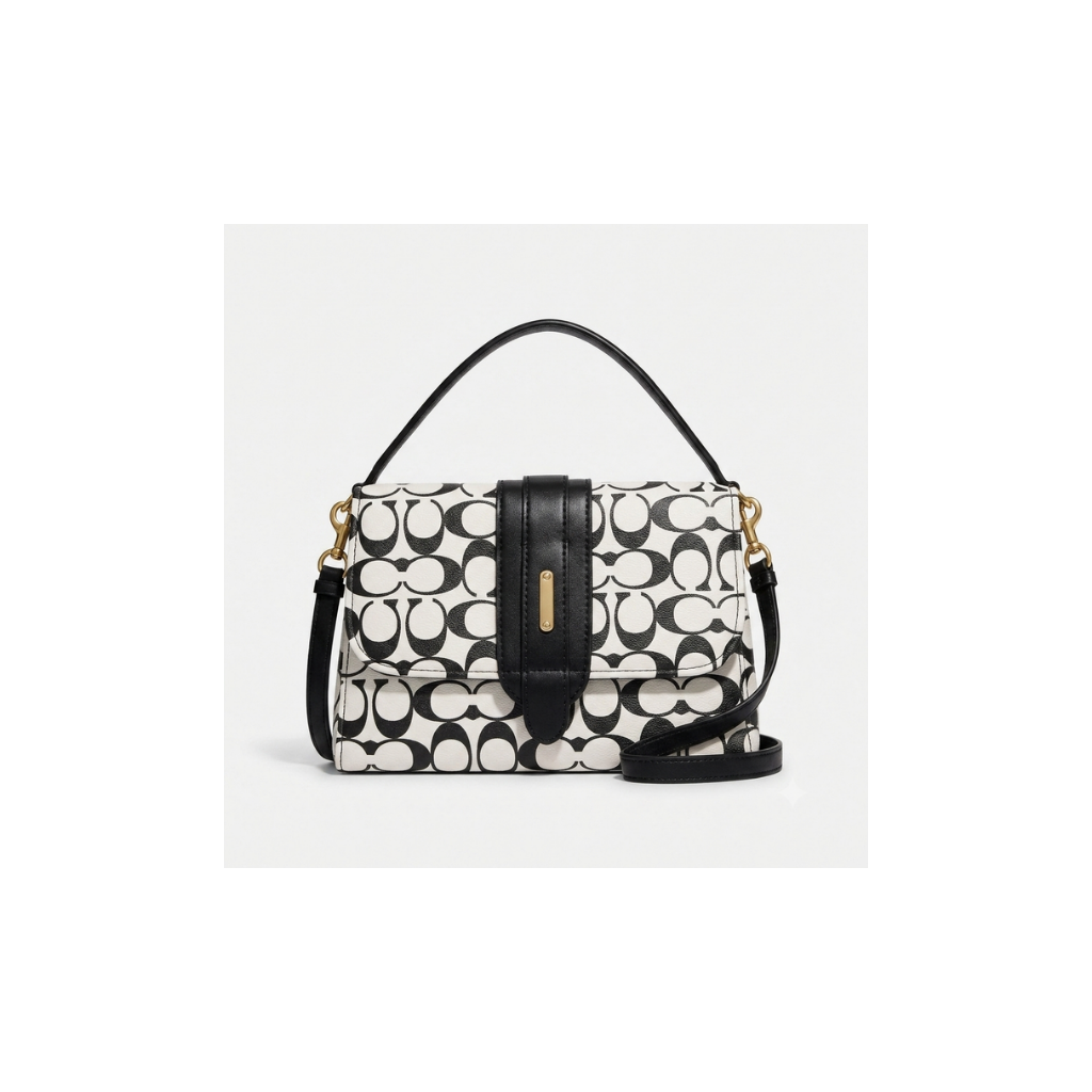 Serena Monogram Flap Satchel Crossbody