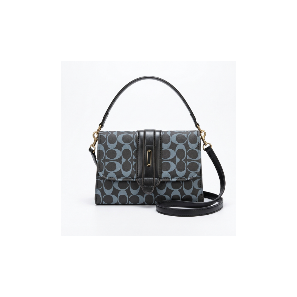 Serena Monogram Flap Satchel Crossbody
