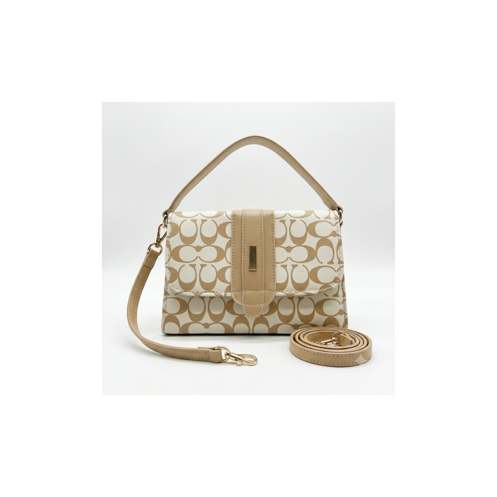 Serena Monogram Flap Satchel Crossbody