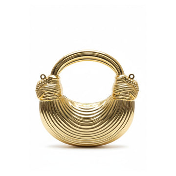 Metallic Sculpted Handle Clutch