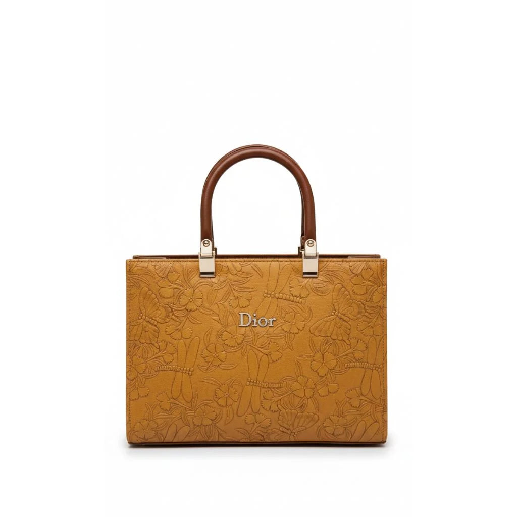 Floral Embossed Structured Tote
