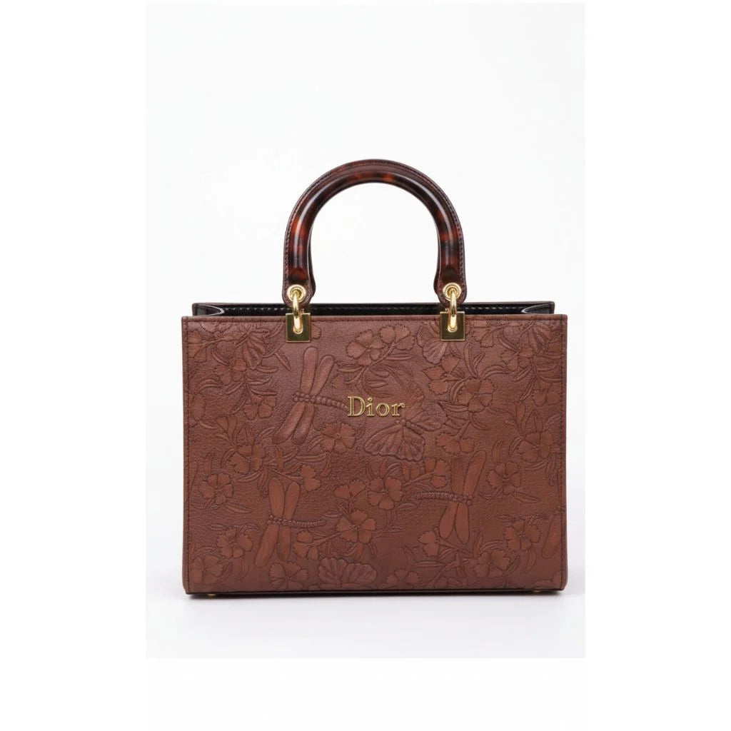 Floral Embossed Structured Tote