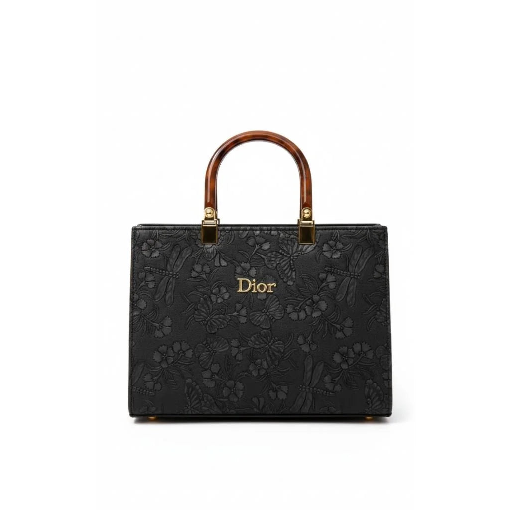 Floral Embossed Structured Tote