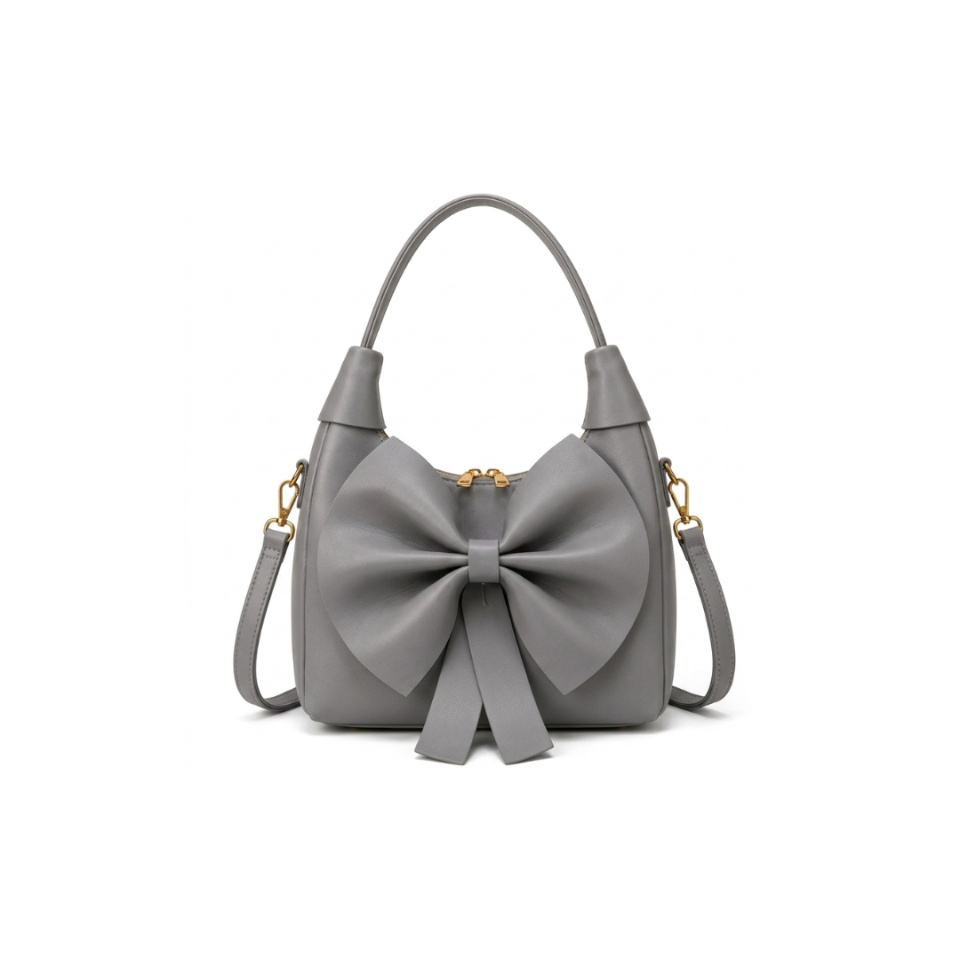 Bella Bow Accent Hobo Shoulder Bag