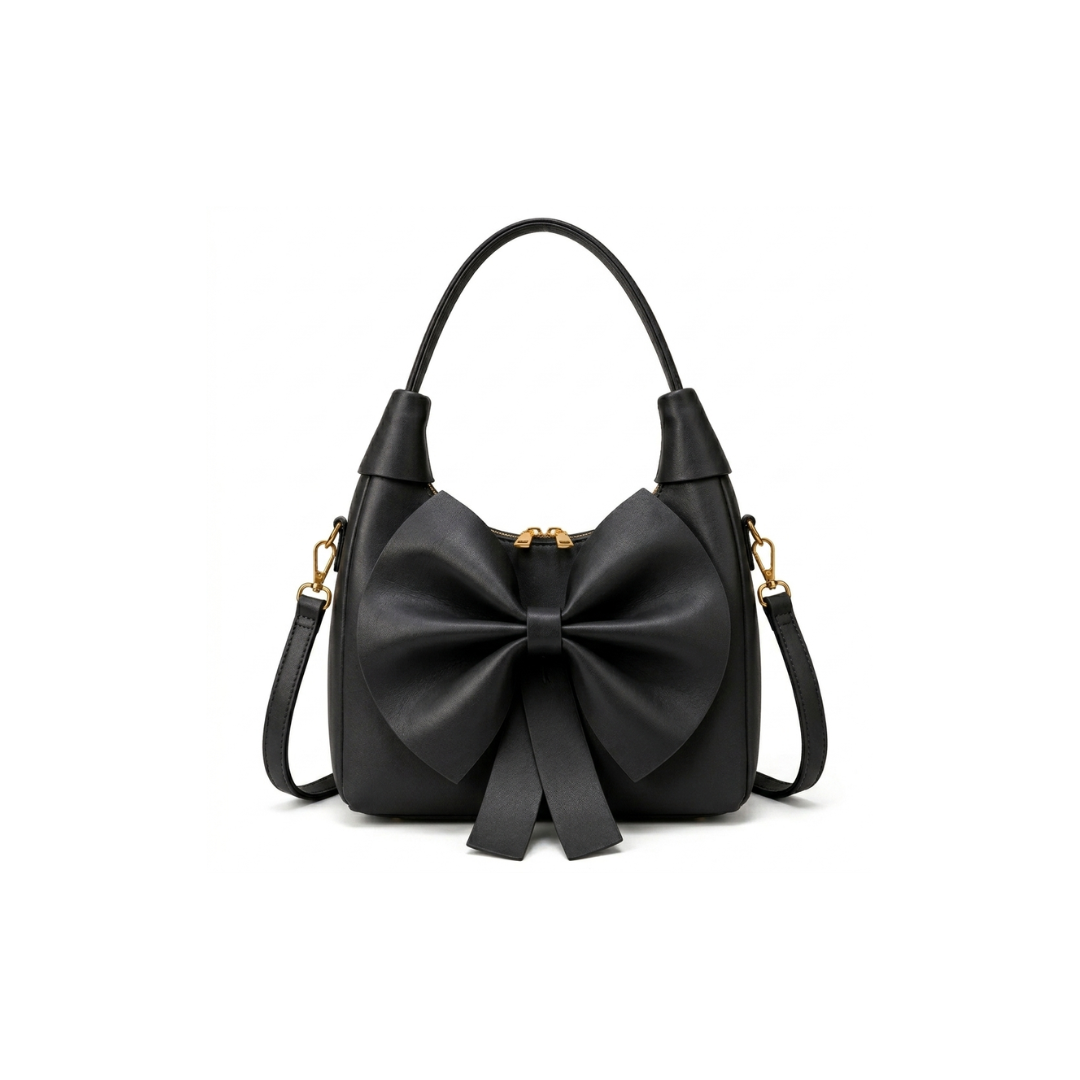 Bella Bow Accent Hobo Shoulder Bag