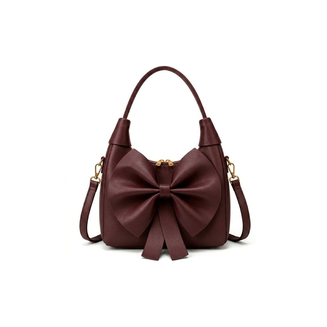 Bella Bow Accent Hobo Shoulder Bag