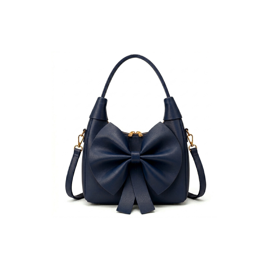 Bella Bow Accent Hobo Shoulder Bag