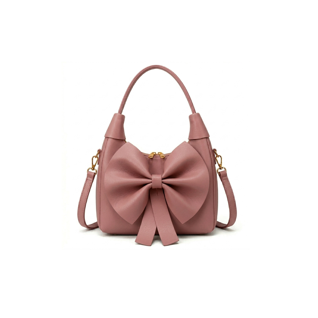 Bella Bow Accent Hobo Shoulder Bag