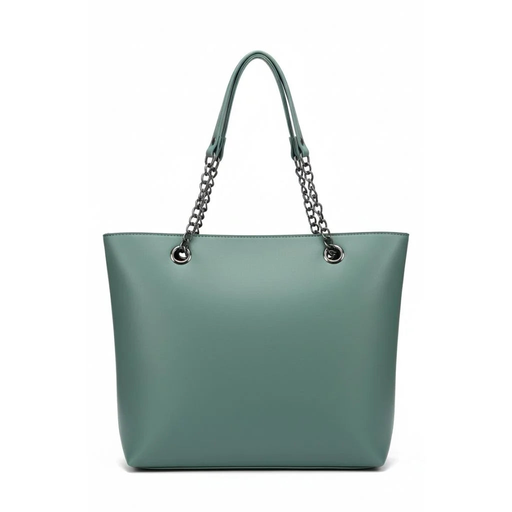 Sage Chain Elegance Tote