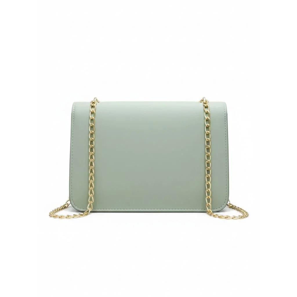 Bow-Detail Chain Crossbody Flap Bag