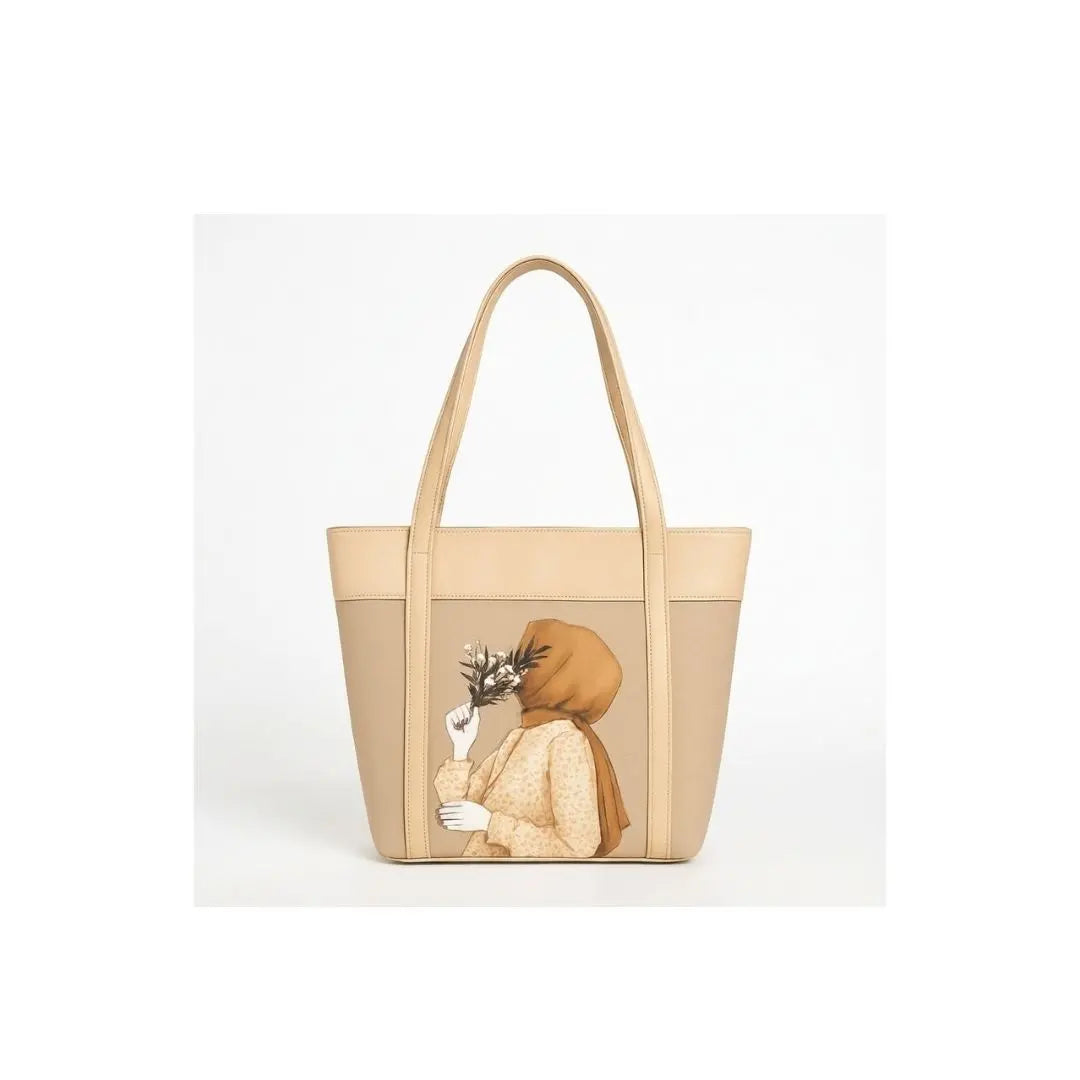 Amara Bloom Illustrated Tote Handbag
