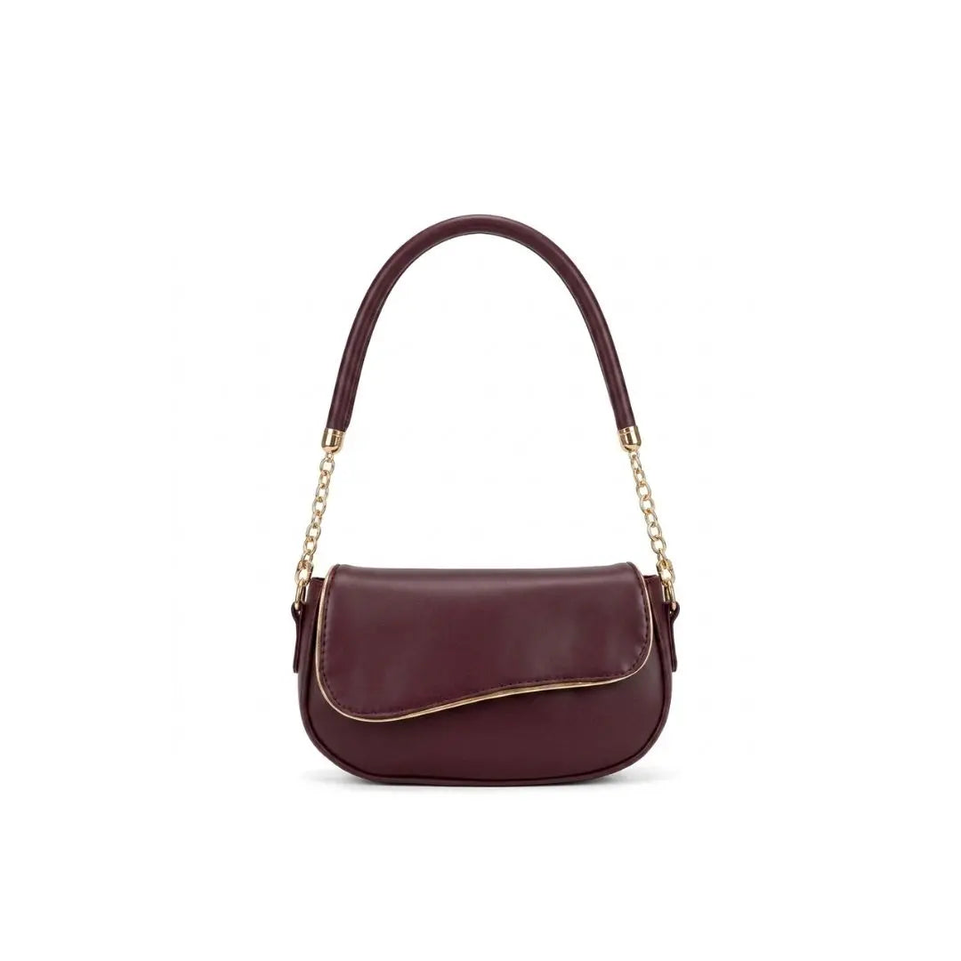 Luna Noir Flap Shoulder Bag