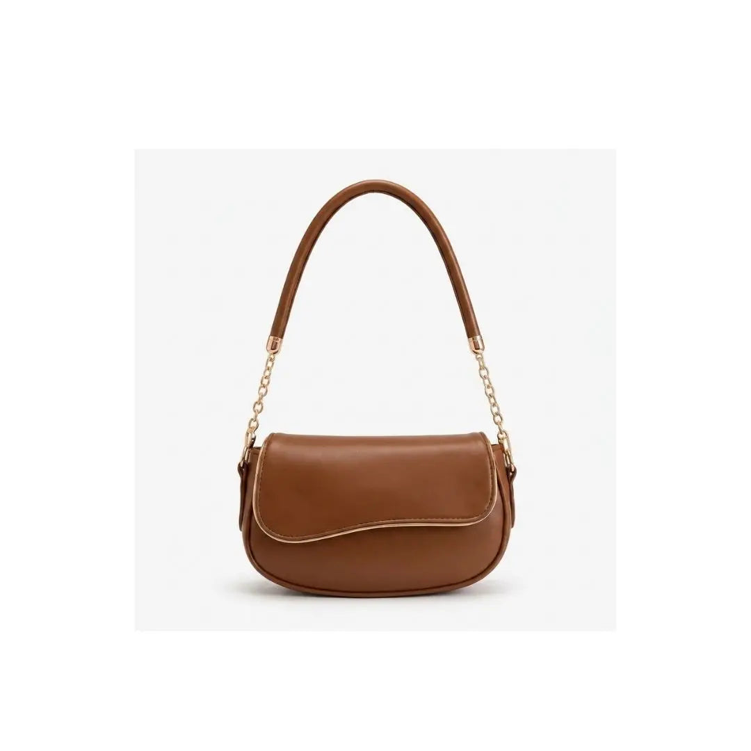 Luna Noir Flap Shoulder Bag