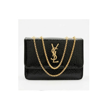 Desert Luxe Croc Chain Flap Bag