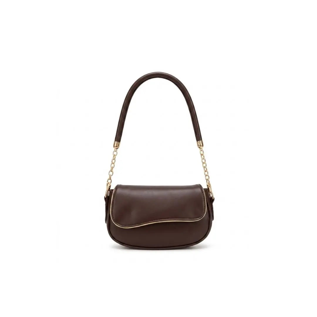 Luna Noir Flap Shoulder Bag