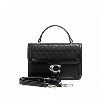 Noir Celeste Quilted Satchel Bag