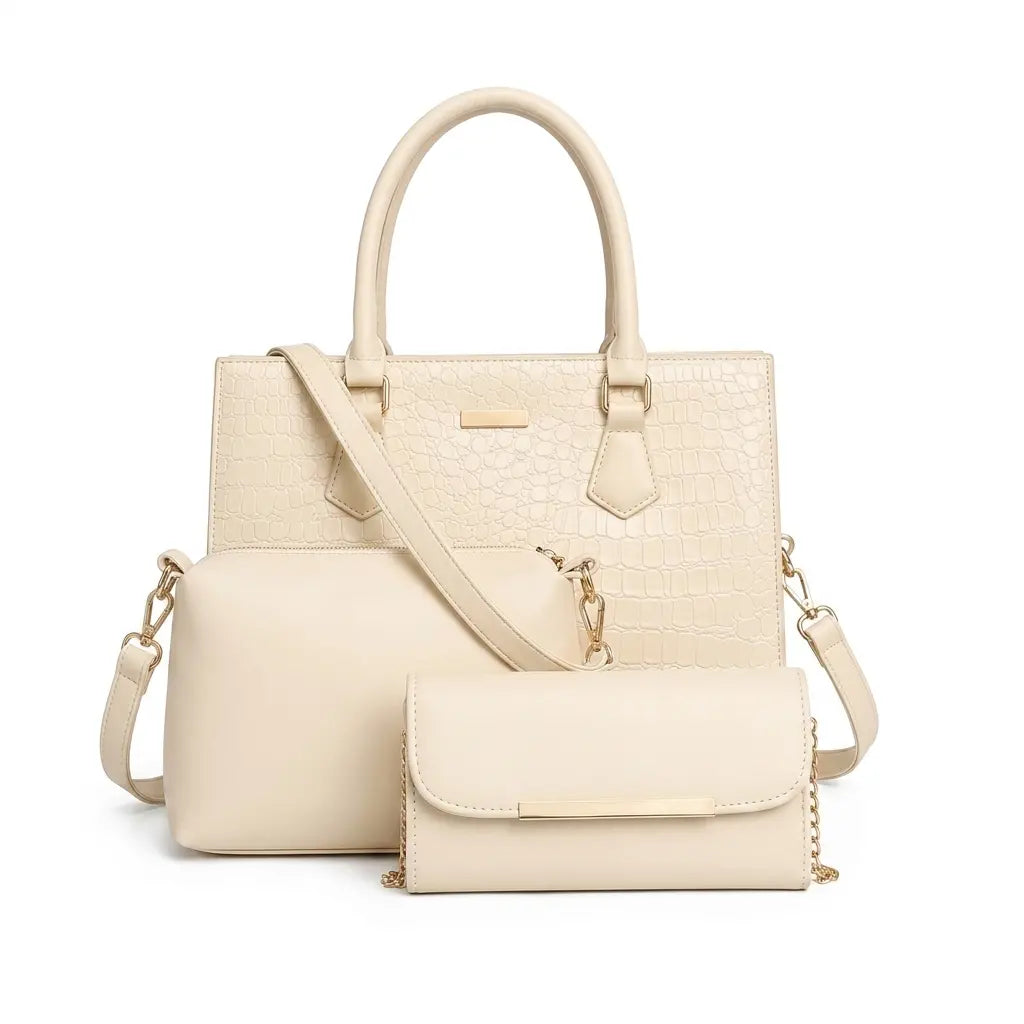 Classic Tote Handbag with Matching Crossbody & Wallet